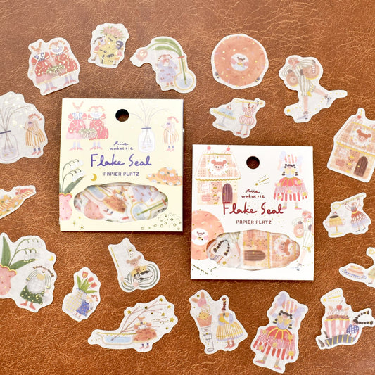 Gold Foil Flake Sticker Series designed by Wakairie