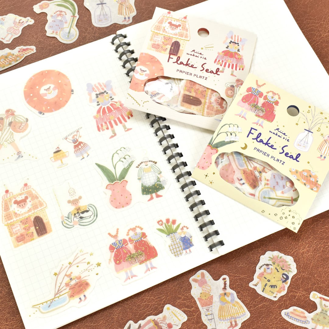 Gold Foil Flake Sticker Series designed by Wakairie