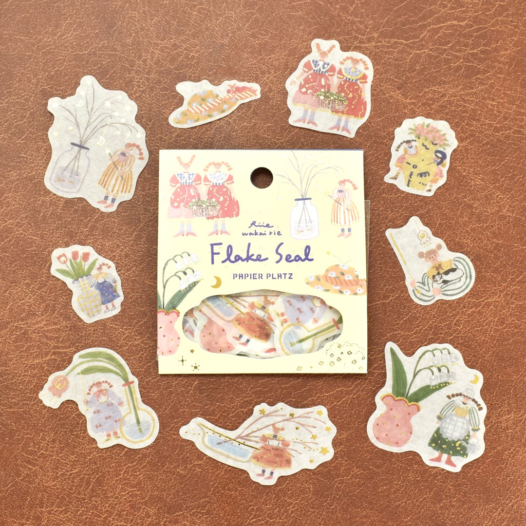 Gold Foil Flake Sticker Series designed by Wakairie