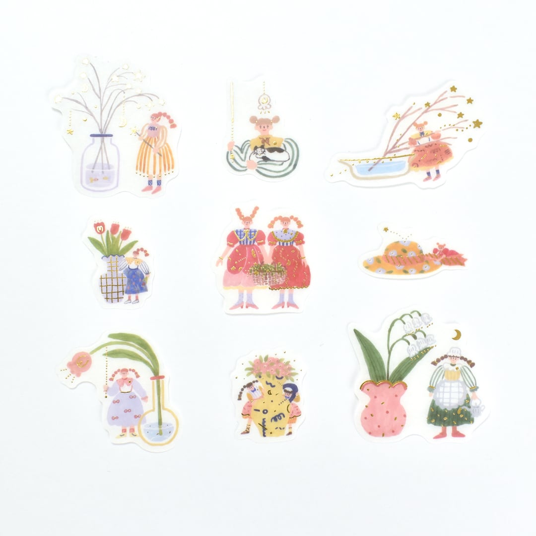Gold Foil Flake Sticker Series designed by Wakairie
