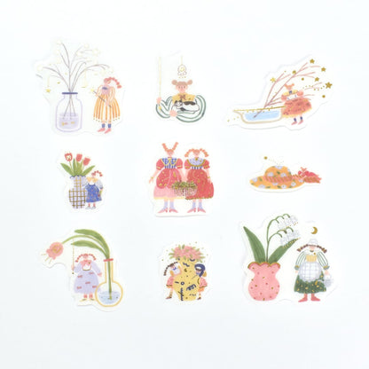 Gold Foil Flake Sticker Series designed by Wakairie