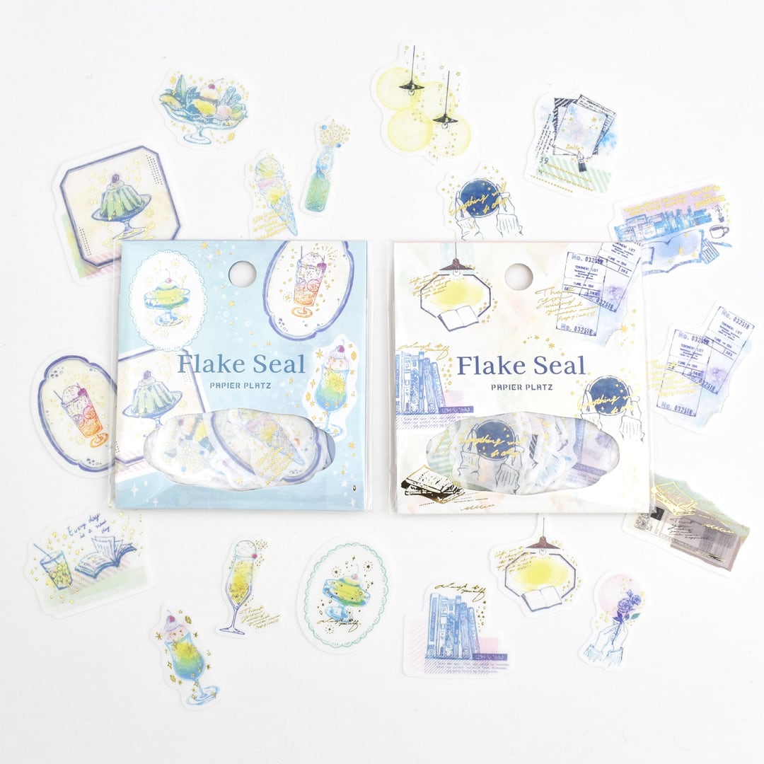 Gold Foil Flake Sticker Series designed by nonnlala - Sweet Time / My Desk