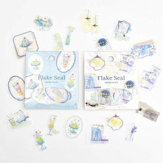 Gold Foil Flake Sticker Series designed by nonnlala - Sweet Time / My Desk