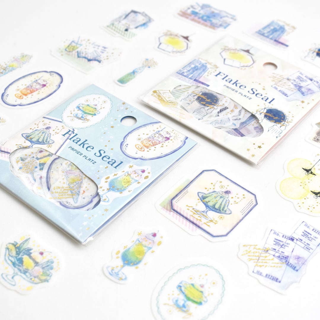 Gold Foil Flake Sticker Series designed by nonnlala - Sweet Time / My Desk