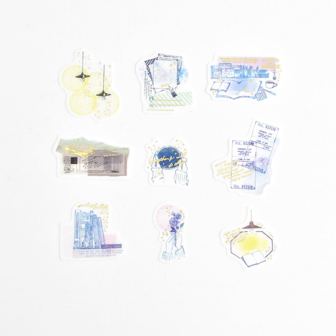Gold Foil Flake Sticker Series designed by nonnlala - Sweet Time / My Desk