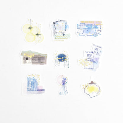 Gold Foil Flake Sticker Series designed by nonnlala - Sweet Time / My Desk