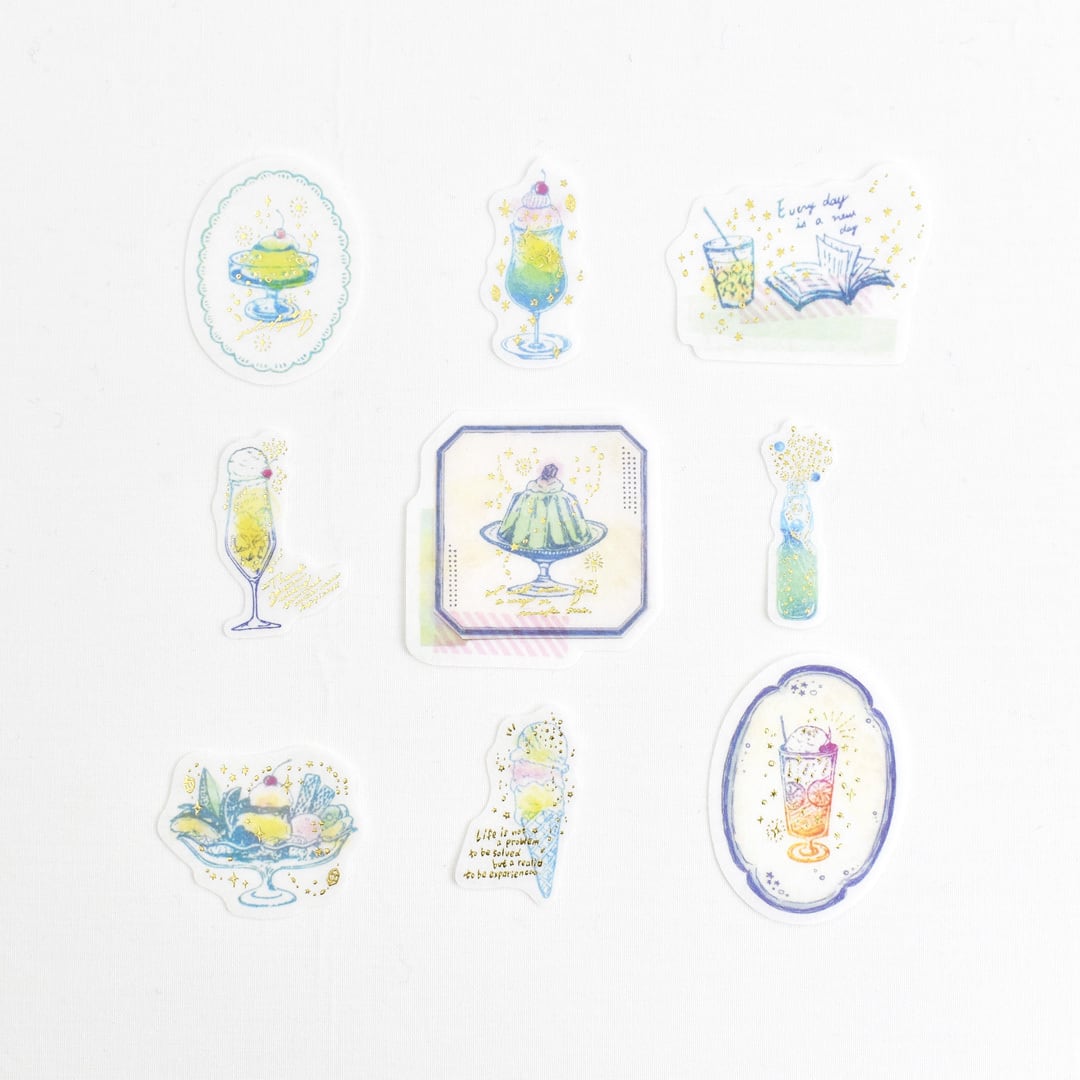 Gold Foil Flake Sticker Series designed by nonnlala - Sweet Time / My Desk
