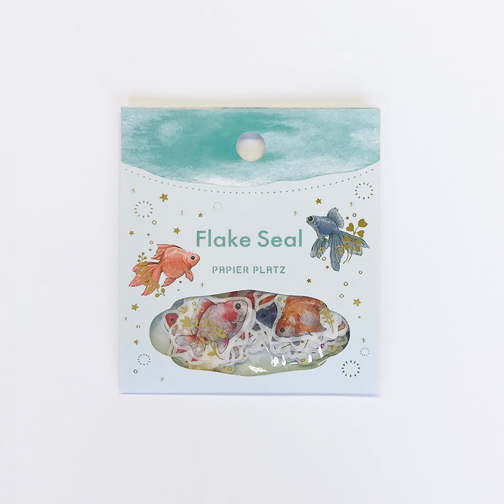 Gold Foil Flake Sticker Series designed by Milina - Love Bird / Goldfish