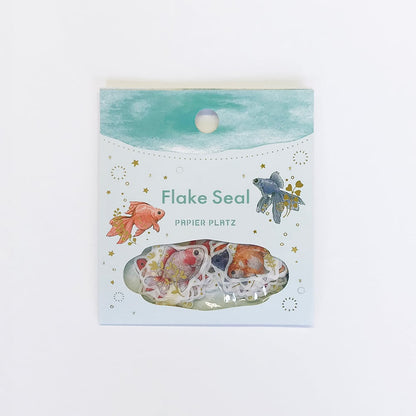 Gold Foil Flake Sticker Series designed by Milina - Love Bird / Goldfish