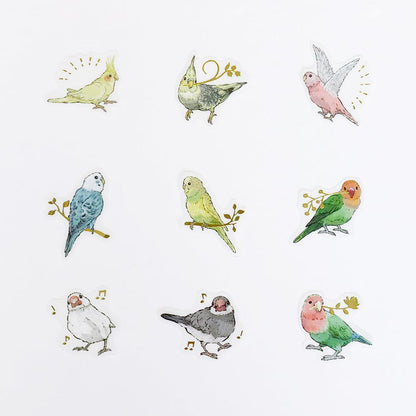 Gold Foil Flake Sticker Series designed by Milina - Love Bird / Goldfish