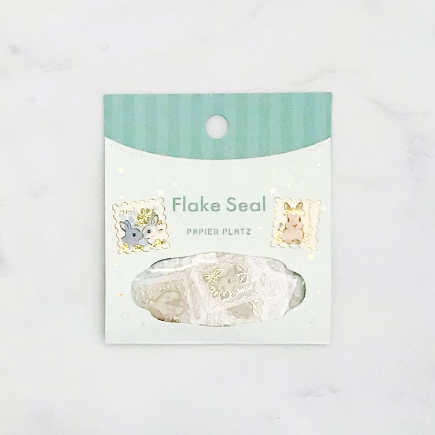 Gold Foil Flake Sticker Series designed by Schinako Moriyama - Rabbit Stamp