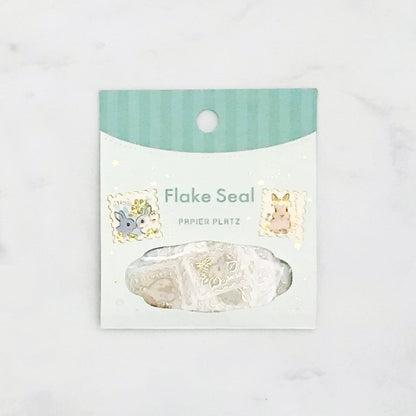 Gold Foil Flake Sticker Series designed by Schinako Moriyama - Rabbit Stamp
