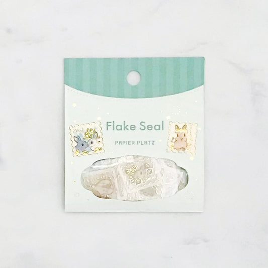 Gold Foil Flake Sticker Series designed by Schinako Moriyama - Rabbit Stamp