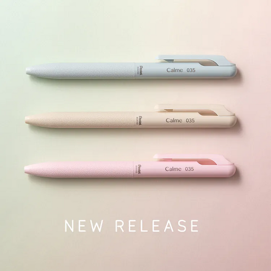 Pentel - Calme Soundless Series 0.35mm Ballpoint Pen co-branded with Miyake Design - Beige / Sakura Pink / Kasumi Sky Blue