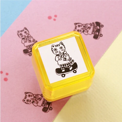 Kitagashi Yumi Penetration Stamp - Picnic Cat