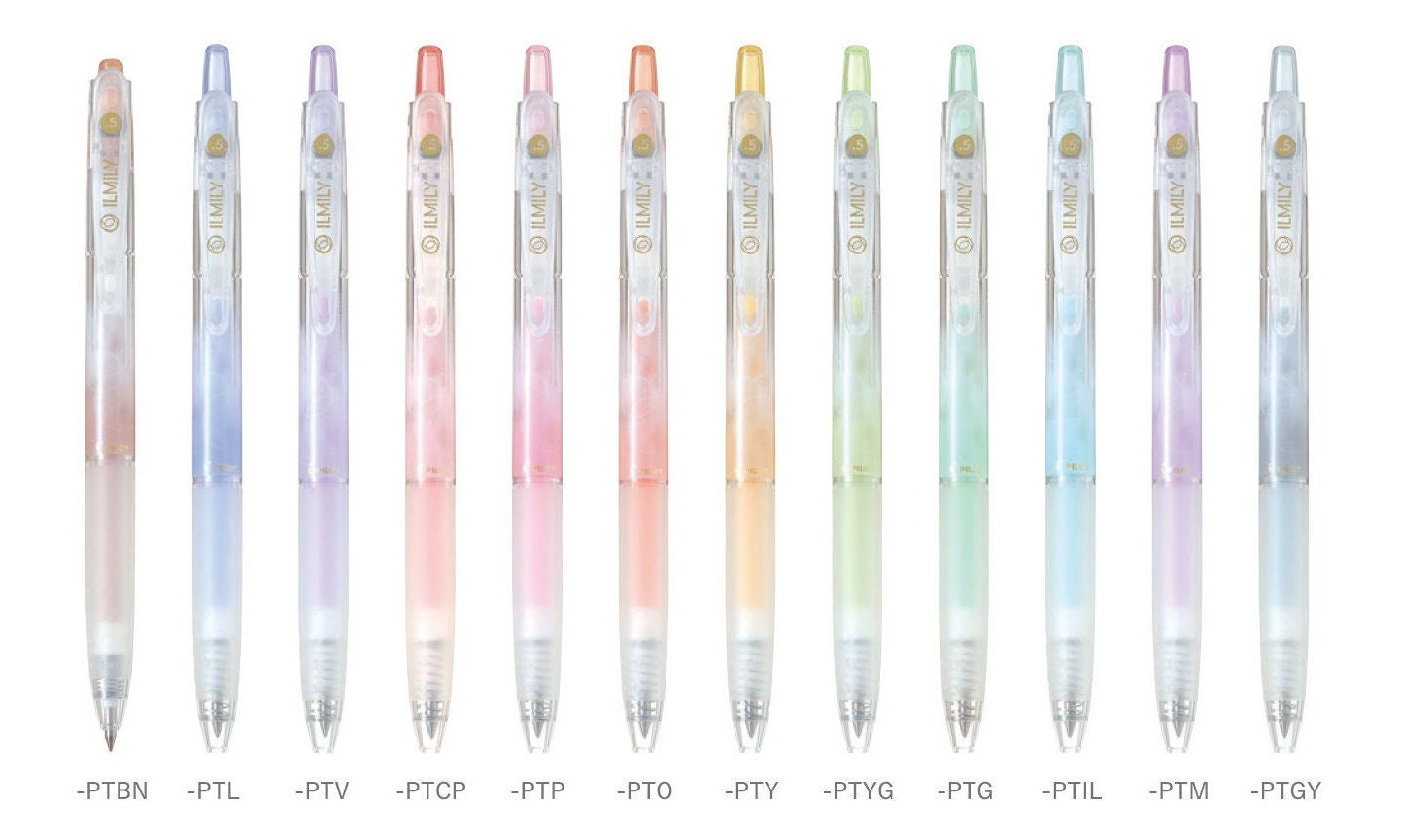 Pilot - Ilmily 0.5mm Gel Pen LIL-15EF 12 Colors - PTBN, PTL, PTV, PTCB, PTP, PTO, PTY, PTYG, PTG, PTIL, PTM, PTGY