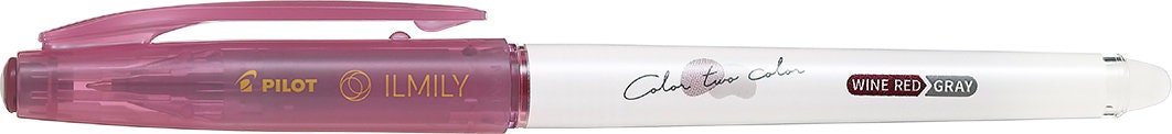 Pilot - Ilmily Color Two Color 0.4mm Gel Pen - Wine Red / Gray (-WRGY)