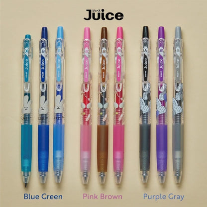 Pilot - Juice x Nicola 0.38mm Gel Pen Set - Blue Green / Pink Bown / Purple Gray