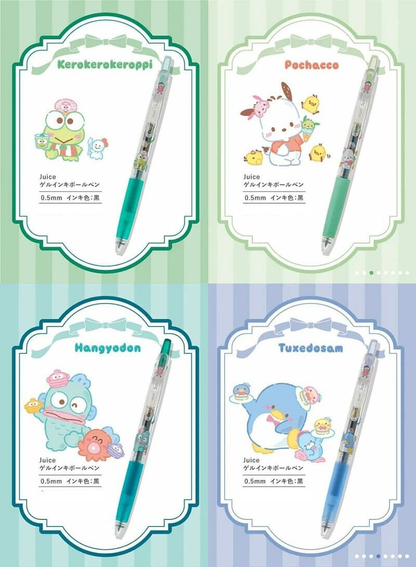Pilot - Juice 0.5mm Gel Pen co-branded with Sanrio - Dessert Party - Keroppi / Pochacco / Tuxedosam / Hangyodon - Black ink