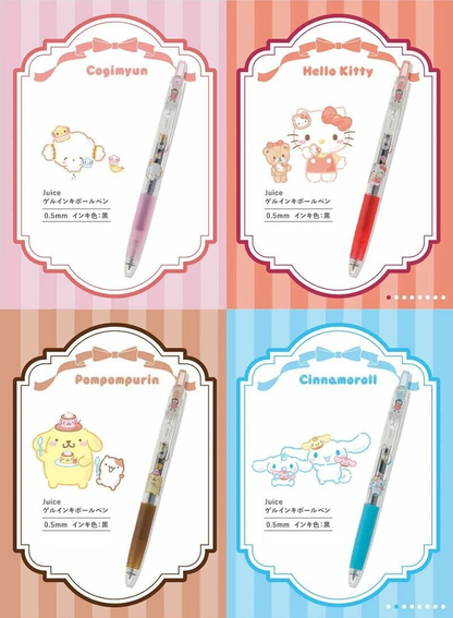 Pilot - Juice 0.5mm Gel Pen co-branded with Sanrio - Dessert Party - Cogimyun / Hello Kitty / Pompompurin / Cinnamoroll - Black ink
