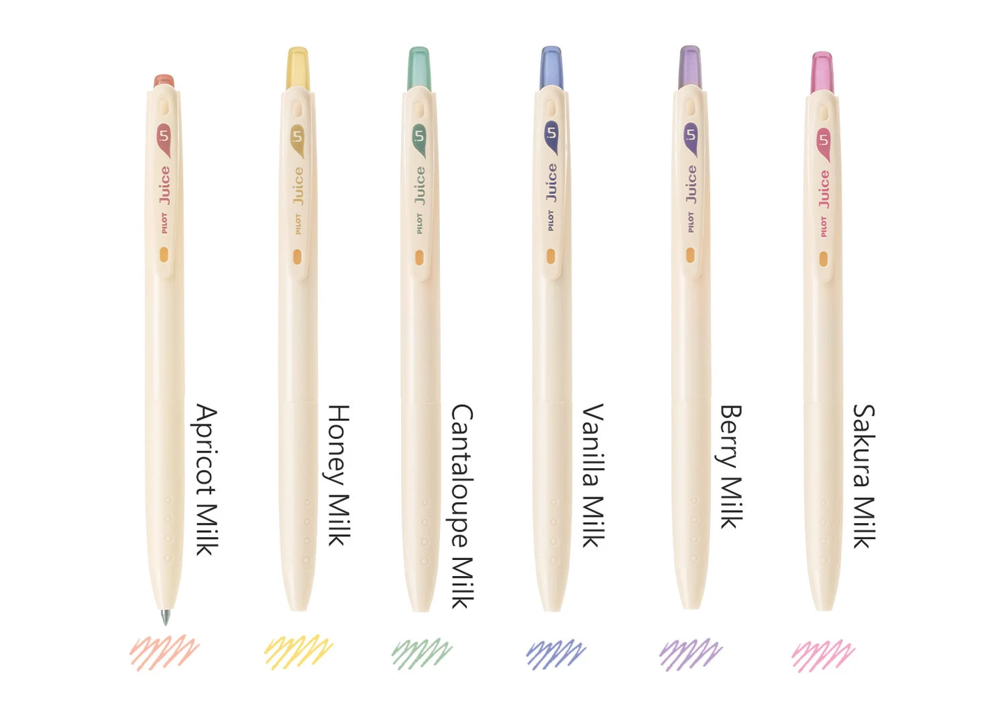 Pilot - Juice up 10th Anniversary Vol.2 0.5mm Gel Pen Set - Apricot Milk / Honey Milk / Cantaloupe Milk / Vanilla Milk / Berry Milk / Sakura Milk