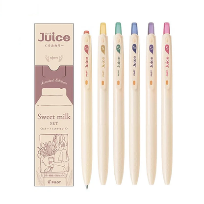 Pilot - Juice up 10th Anniversary Vol.2 0.5mm Gel Pen Set - Sweet Milk Set of 6 - Apricot Milk / Honey Milk / Cantaloupe Milk / Vanilla Milk / Berry Milk / Sakura Milk