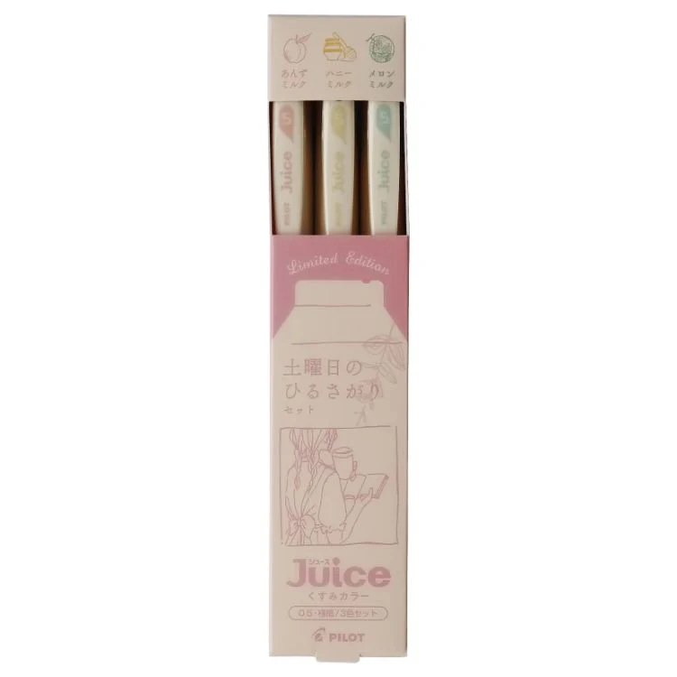 Pilot - Juice up 10th Anniversary Vol.2 0.5mm Gel Pen Set - Saturday Set of 3 - Apricot Milk / Honey Milk / Cantaloupe Milk