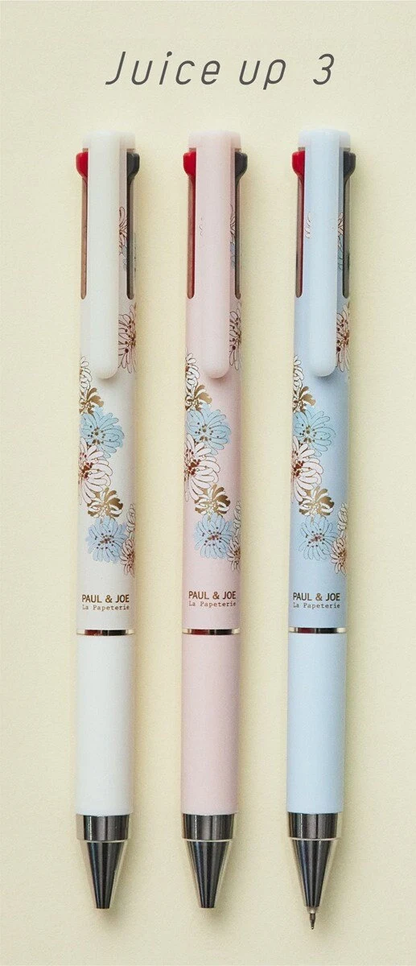Pilot - Juice up 3 0.4mm 3 color Gel Pen co-branded with Paul & Joe - Chrysantheme Ivory / Chrysantheme Pink / Chrysantheme Blue