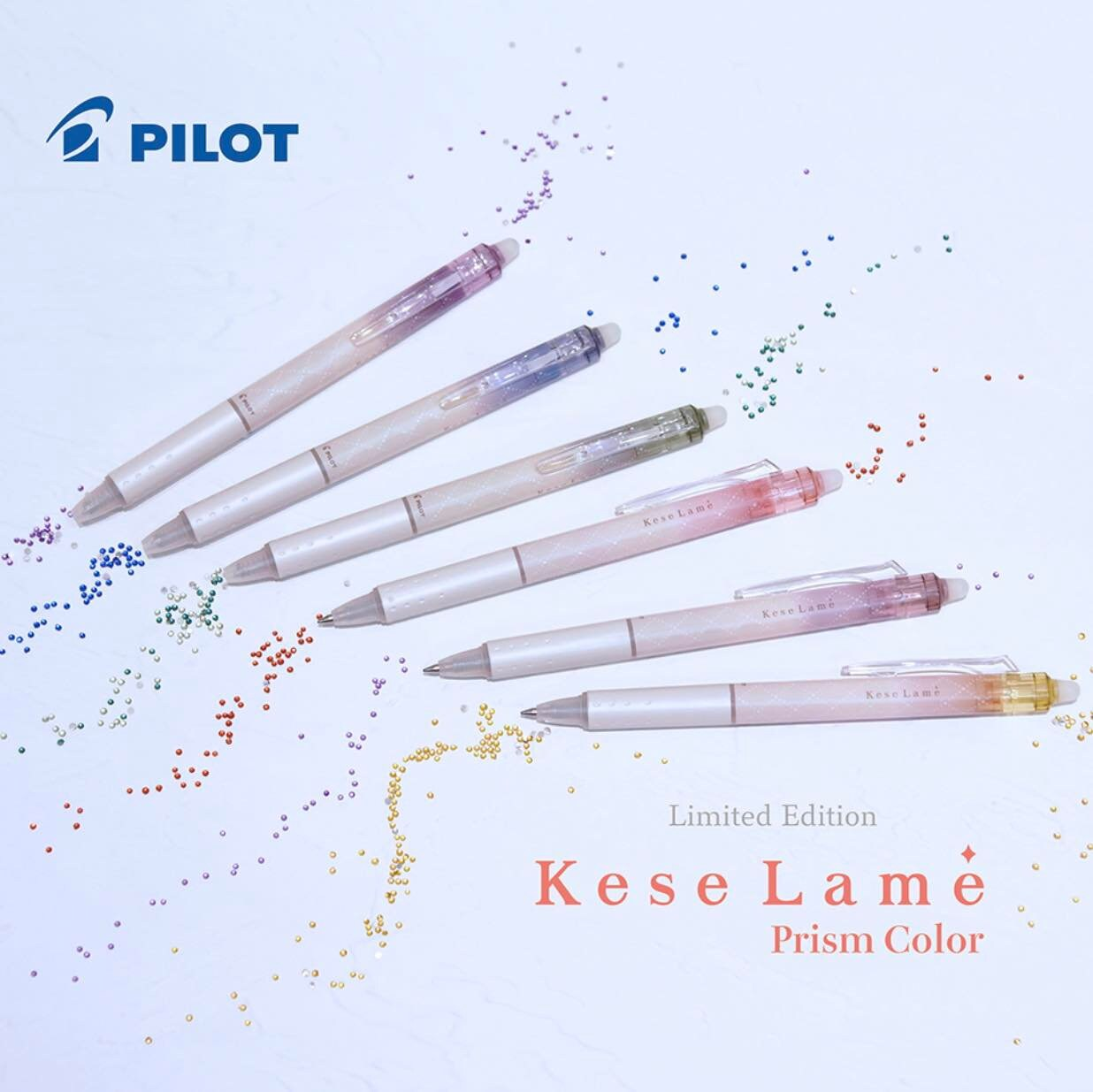 Pilot - Kese Lamé Vol.3 0.7mm Argyle Check Pearlescent Erasable Gel Pen - Prism Color - Prism Gold / Prism Brown / Prism Coral Pink / Prism Wine Red / Prism Navy / Prism Green