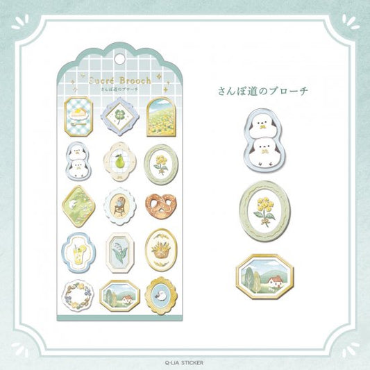 Q-LIA - Sucré Brooch Series Gold Foil Sticker - Sanpodo Brooch