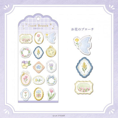 Q-LIA Sucré Brooch Series Gold Foil Sticker Flower