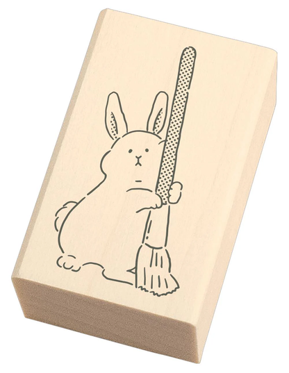 Masute no Aibo Series Wood Stamp - Rabbit and Brush