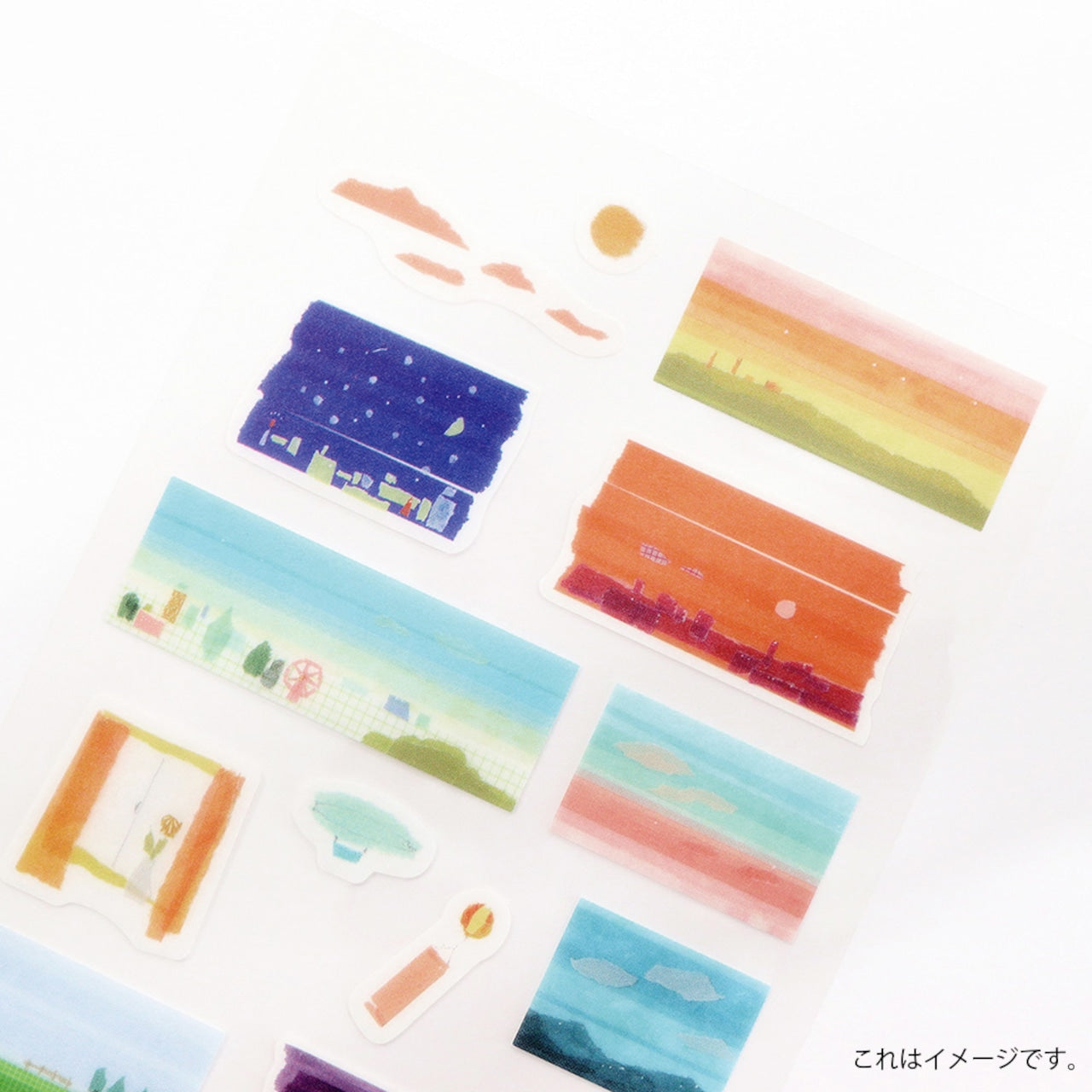Saien Chigiri-e Style Sticker Series designed by Miki Tamura - Memories