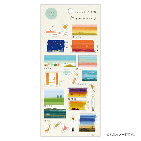Saien Chigiri-e Style Sticker Series designed by Miki Tamura - Memories