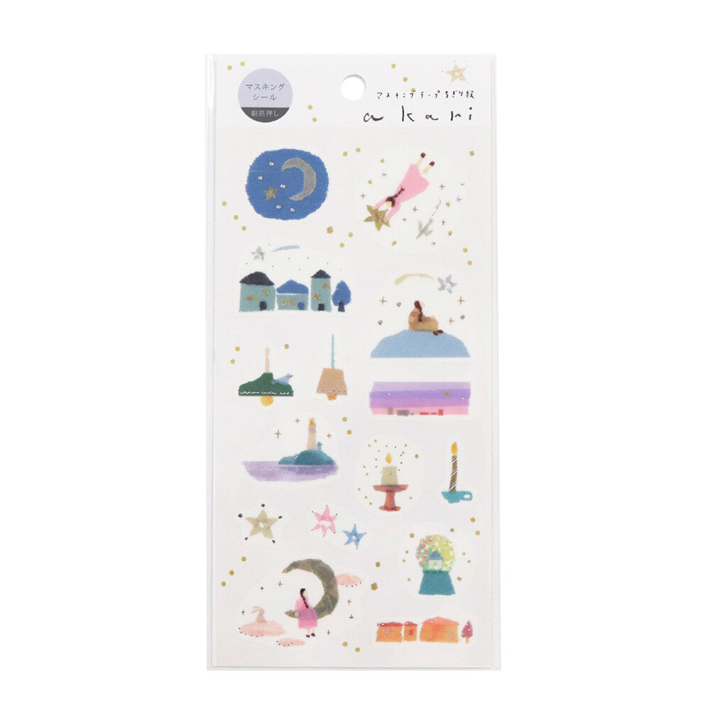 Saien Chigiri-e Style Sticker Series designed by Miki Tamura - Akari