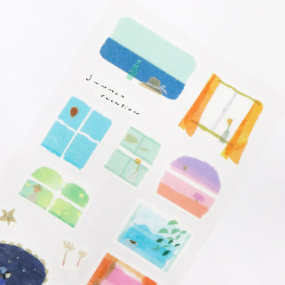 Saien Chigiri-e Style Sticker Series designed by Miki Tamura - Windows