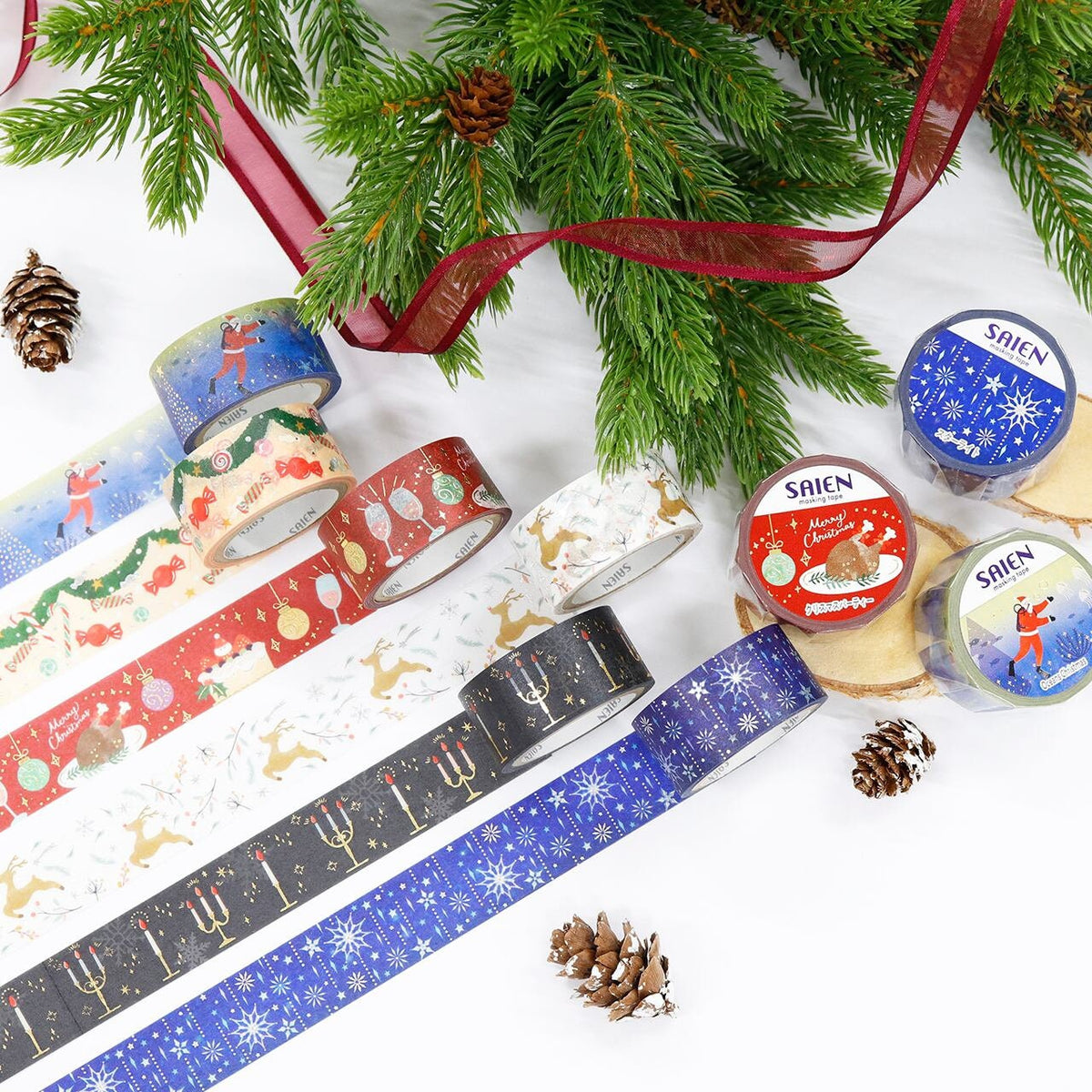 Saien Christmas Gold Foil Series Washi Tape - Candle