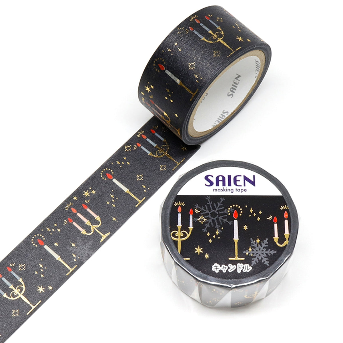 Saien Christmas Gold Foil Series Washi Tape - Candle