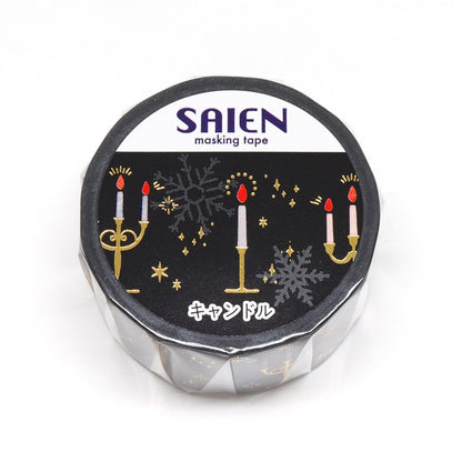 Saien Christmas Gold Foil Series Washi Tape - Candle