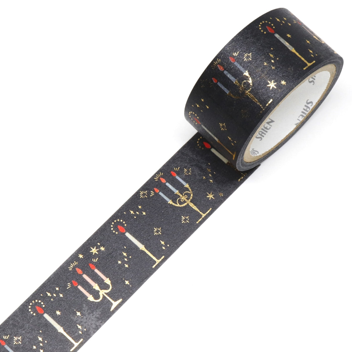 Saien Christmas Gold Foil Series Washi Tape - Candle
