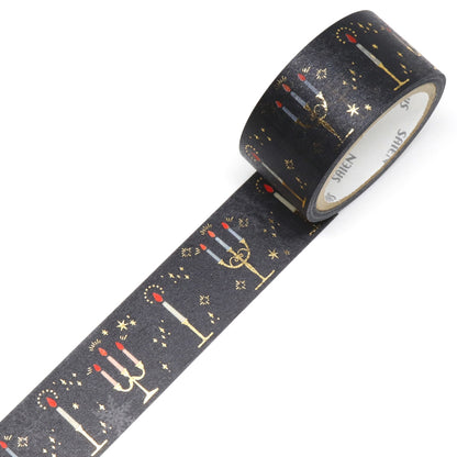 Saien Christmas Gold Foil Series Washi Tape - Candle
