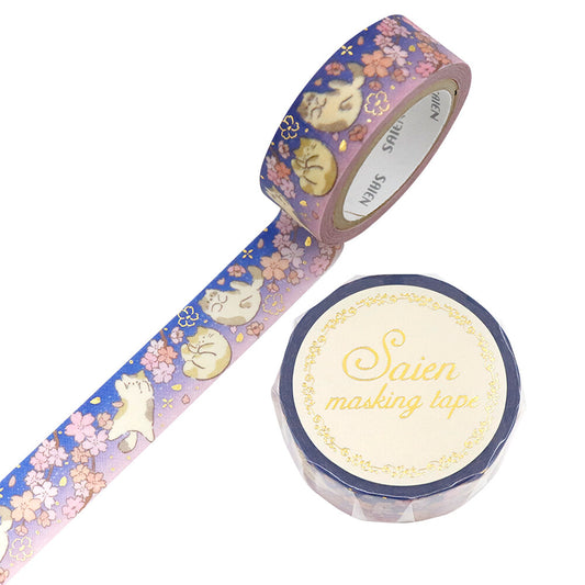 Saien Foil Series Gold Foil Washi Tape - Spring Evening