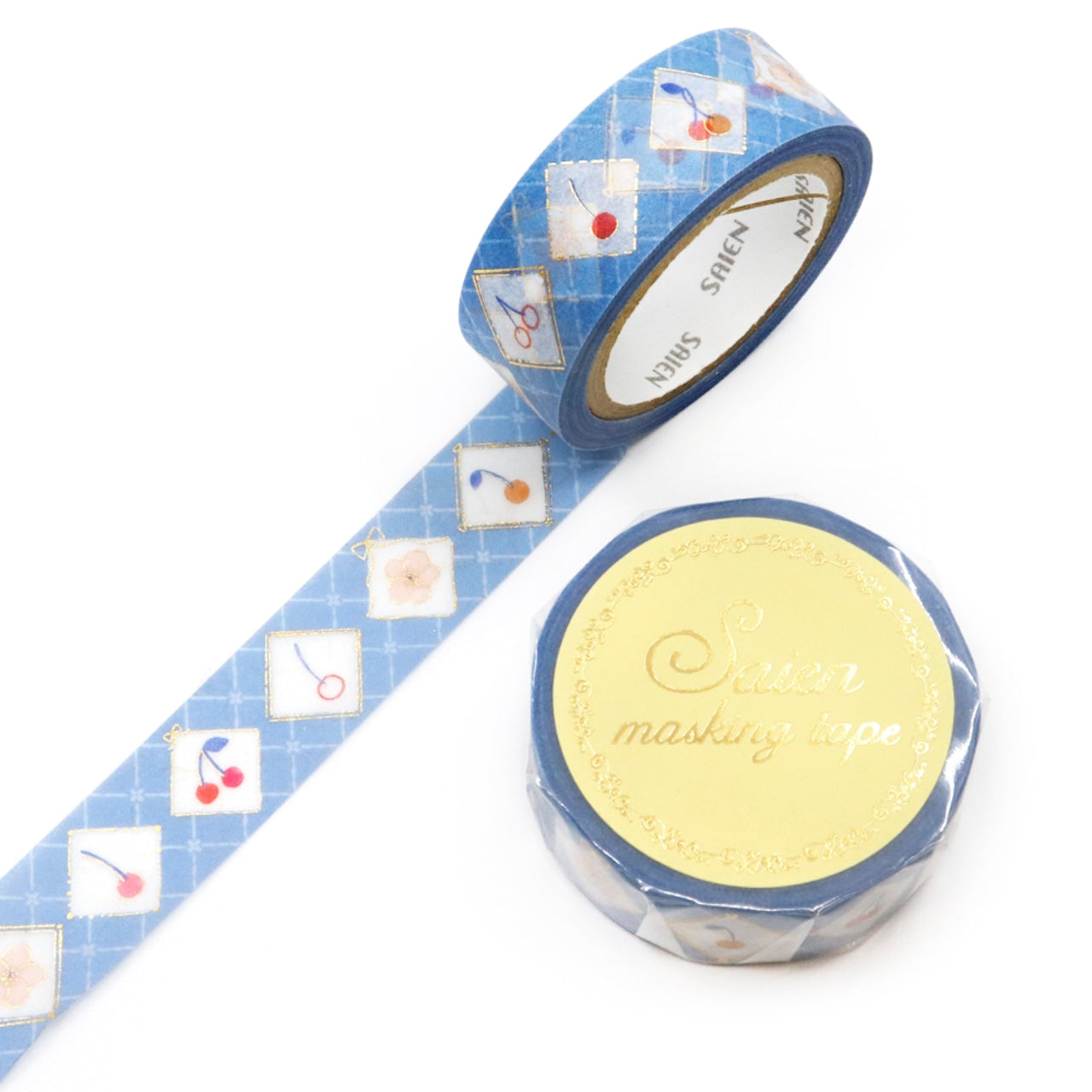 Saien Foil Series Gold Foil Washi Tape - Cherry