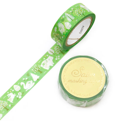 Saien Foil Series Gold Foil Washi Tape - Forest