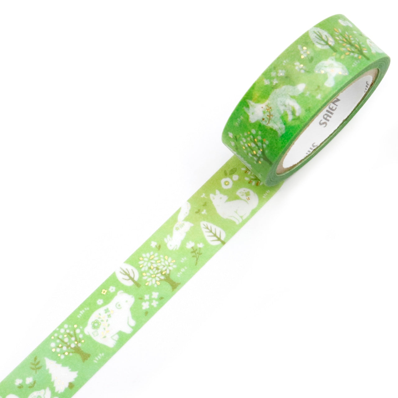 Saien Foil Series Gold Foil Washi Tape - Forest
