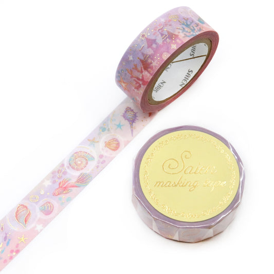 Saien Foil Series Gold Foil Washi Tape - Marine Utopia