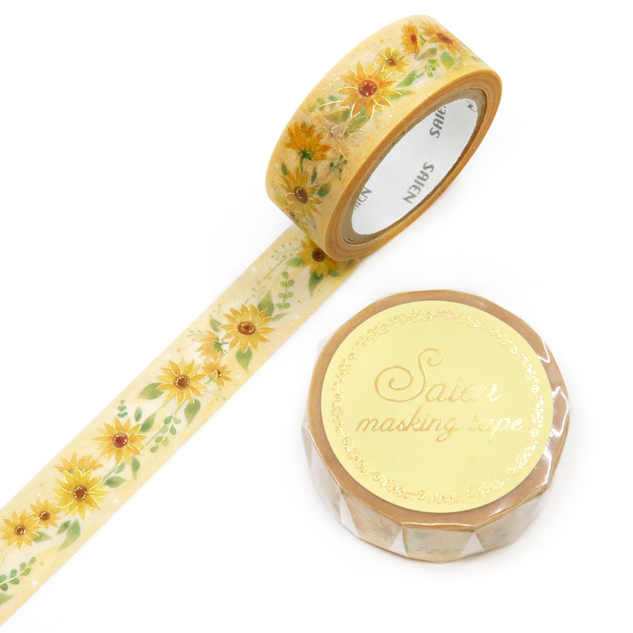 Saien Foil Series Gold Foil Washi Tape - Sunflower