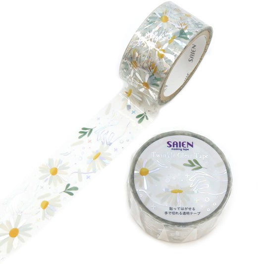 Saien Holographic Foil Twinkle Clear Tape - Flower Fortune-telling