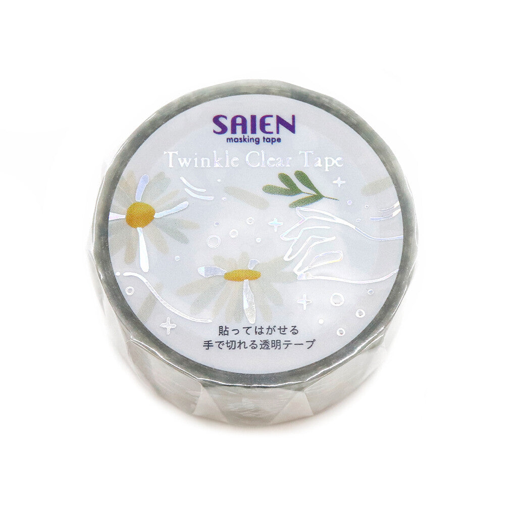 Saien Holographic Foil Twinkle Clear Tape - Flower Fortune-telling