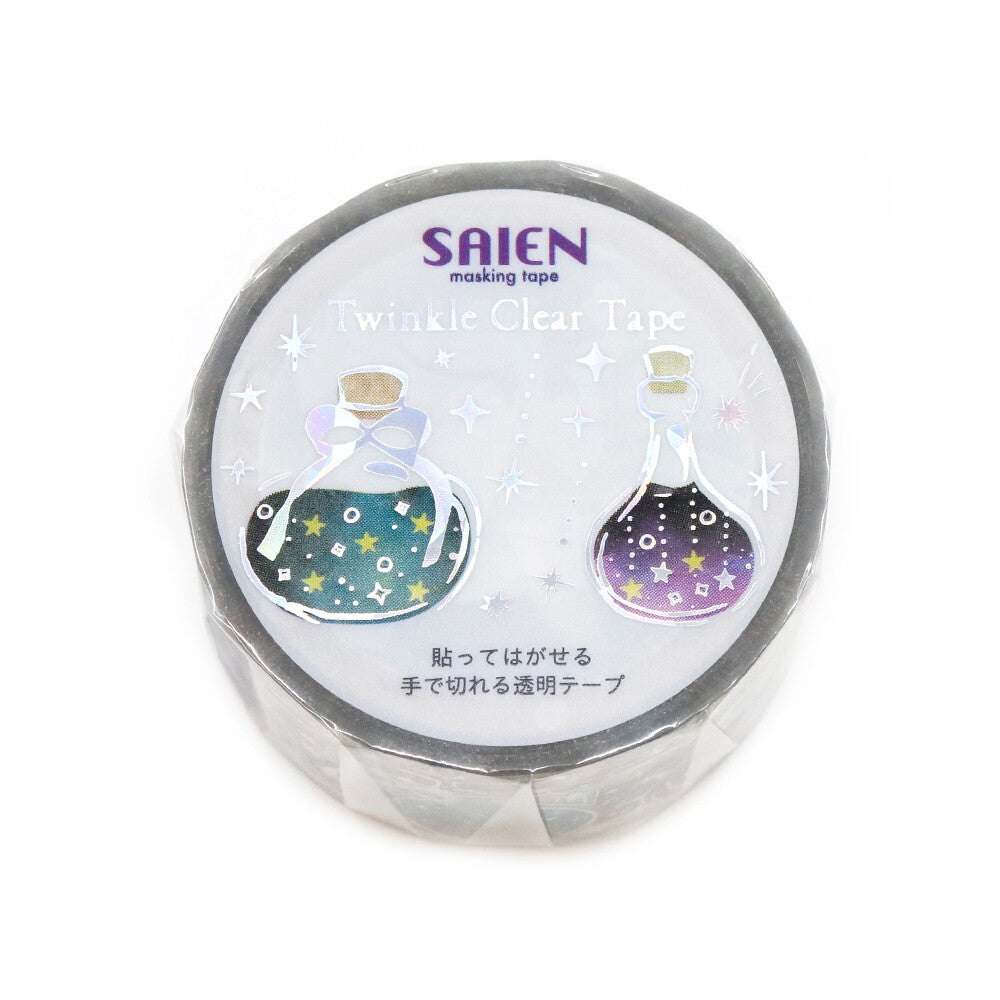 Saien Holographic Foil Twinkle Clear Tape - Starry Sky Bottle